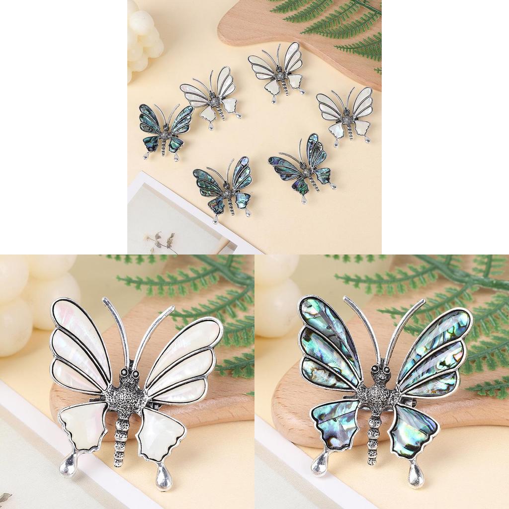 Animal Embossed Shell Butterfly Brooch Pendant With Multi Function Decor For Unisex Wear