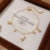Sea Series Metal Shell Dolphin Bracelet Imitation Pearl Beach Hand Chain  Couple Gift