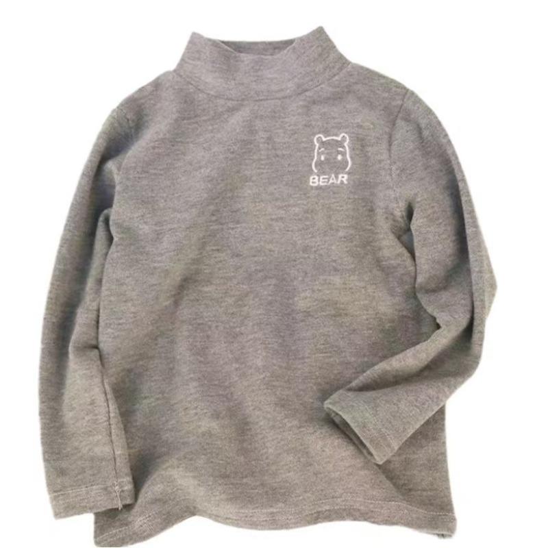 Children's Warm Long-Sleeve Base Layer Top with Half-High Collar for Boys, Girls, Toddlers, and Babies