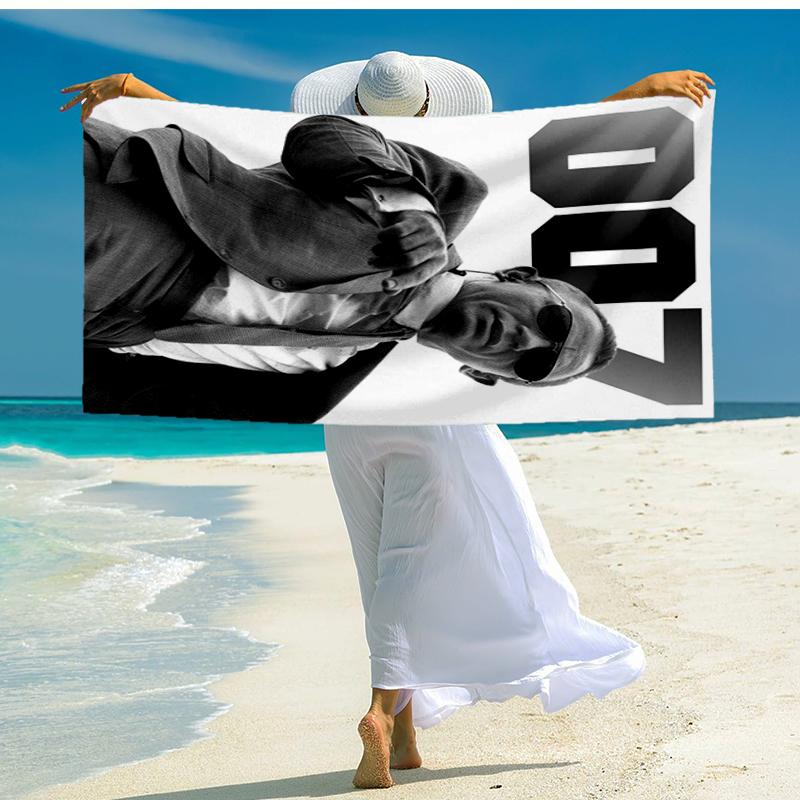 Ultra-Soft Beach Towel with 007 James Bond Theme,Ideal for Pool - Camping, Diving - Perfect Travel Essential, Vibrant Beach Towel.