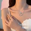 Women Fashion Double Romantic Lucky Four Leaf Clover Versatile Necklace Banquet Jewelry Accessories for Women Creative Gifts