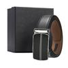 Genuine Leather Black Two-layer Cowhide Automatic Buckle Belt, Genuine Cowhide Belt