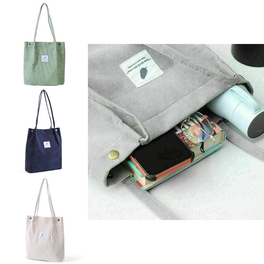 Corduroy Canvas Women Tote Bags Handbag Ladies Girls Travel Messenger Shoulder