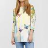 Women's Fashion Casual Round Neck 3/4 Sleeve Loose  Printed T-Shirt Ladies Top
