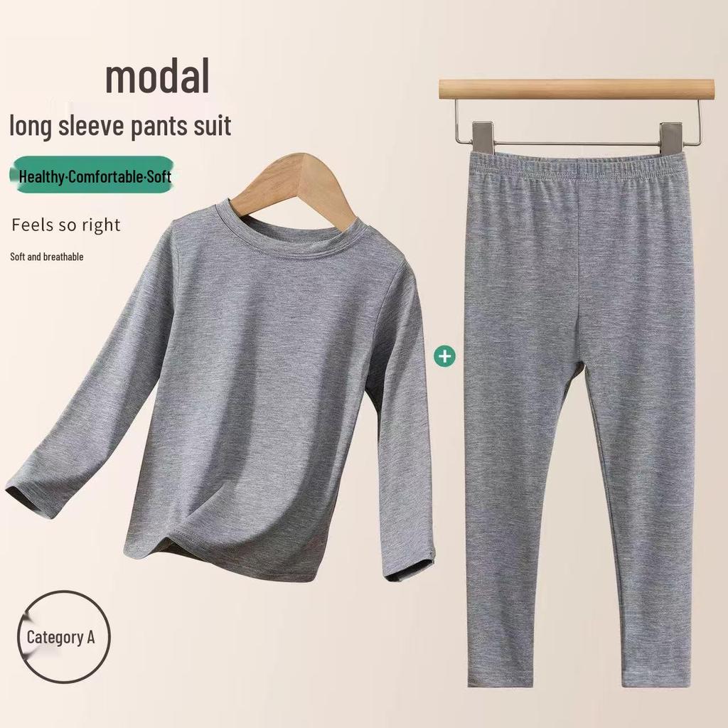 Modal-Schlafanzug und Loungewear-Set für Kinder für Frühling/Herbst - Leichtes Klimaanlagen-Anzug für ältere Kinder