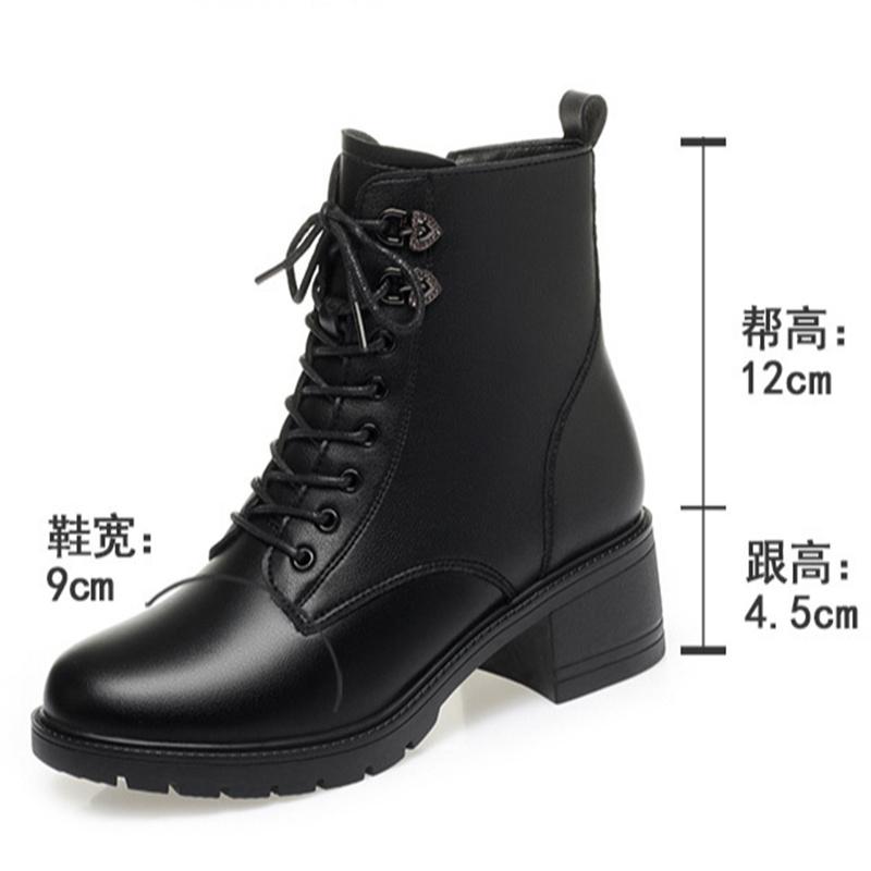Fashion Women New Winter Black Short Boots Outdoor Non Slip Walking Shoes Casual Lace up Plush Boots Fashion Comfort Women Shoes Botas