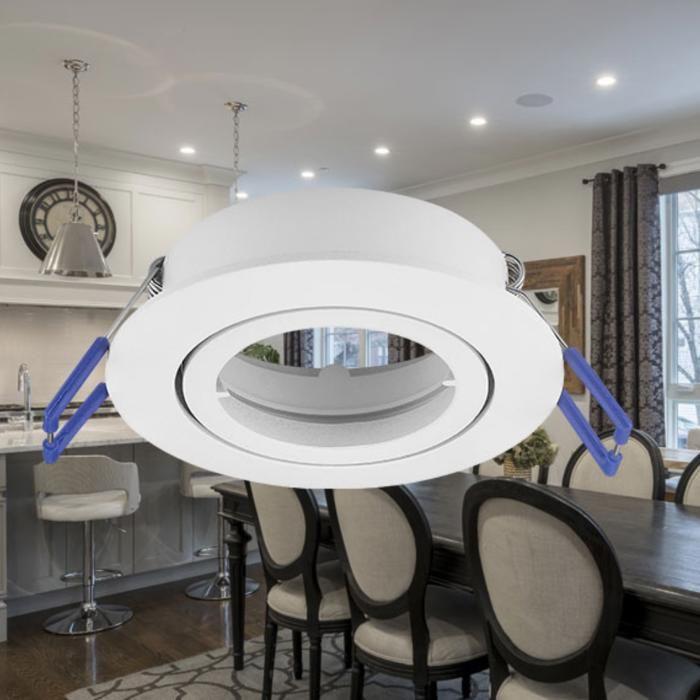 Support de spot rond blanc orientable GU10/GU5.3 IP20