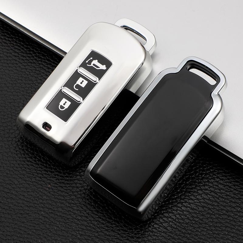 Soft TPU Car Remote Key Case Cover Shell For Mitsubishi Outlander ASX Pajero LANCER Sport Eclipse Cross Protective Fob Accessories