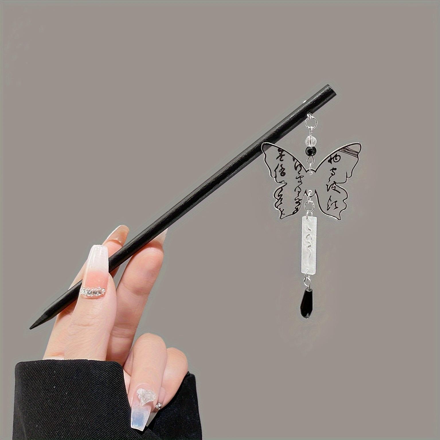 

1pc Fashion Minimalist Woodiness Plastic Butterfly Tassel Hairpin for Women Girls Party Hair Accessories.