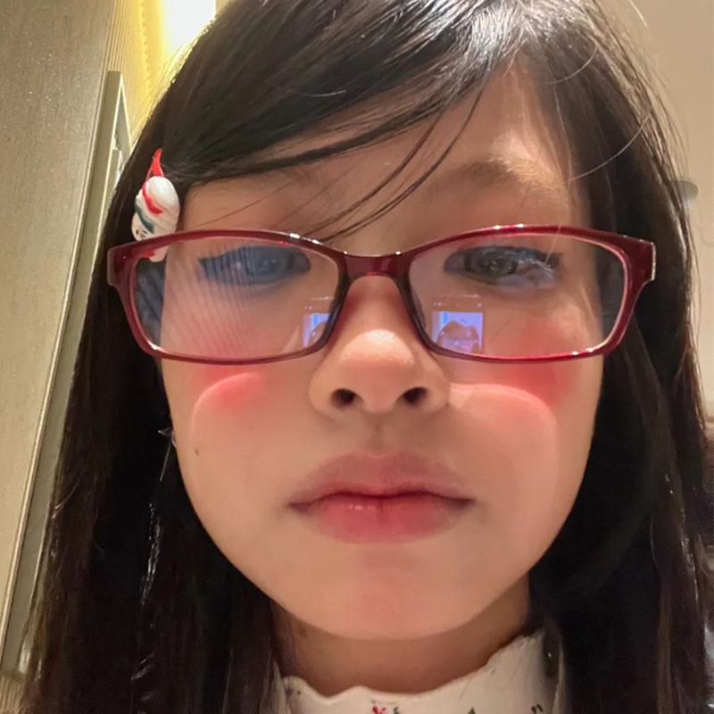 Y2K Women Retro Square Glasses Red black Frame Glass Eyewear Decorative Computer Anti-blue Daily Eyeglasses Narrow Frame Glasses