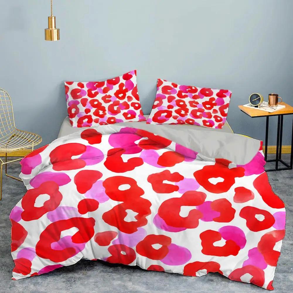 Leopard Print Duvet Cover Set King Size Africa Animal Bedding Set For Girls Boys Children Teen Colorful Leopard Twin Quilt Cover