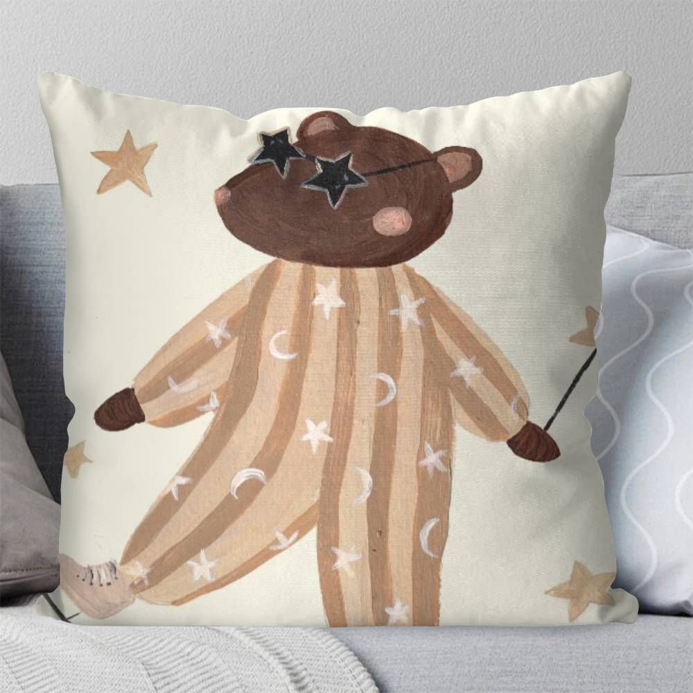 Simple Animal Antics Pillow Case Fashion Square Pillowcase Bedroom Sofa Room Ins Decoration Leisure