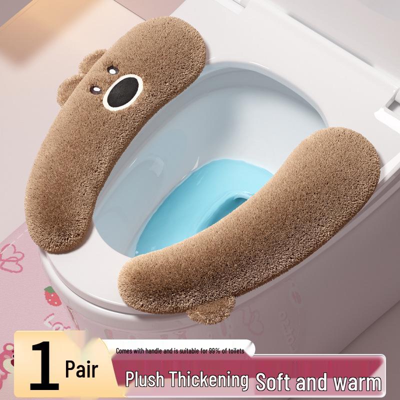 

Winter Warm Plush Toilet Seat Cushion: Washable, Dirt-Resistant, Adhesive, Thickened, and Cozy.