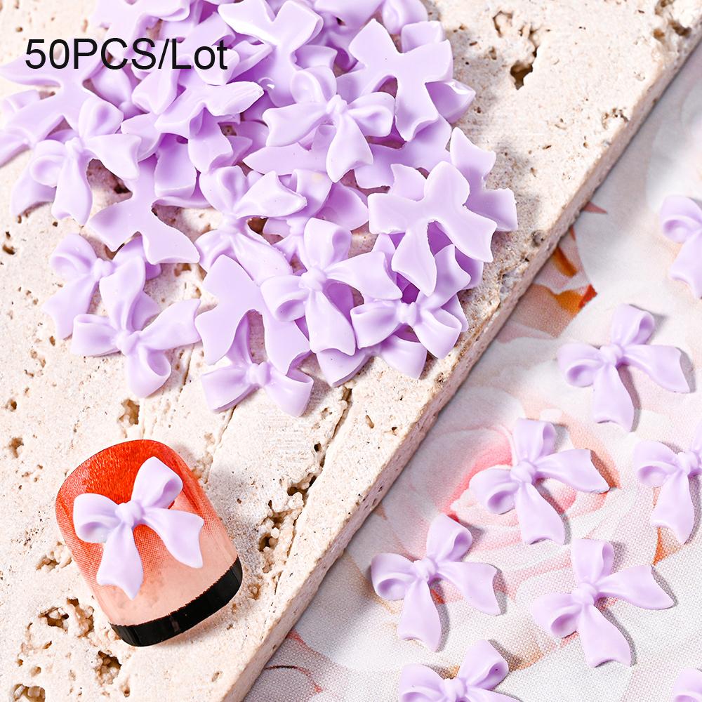 50/100 pezzi Rosa Bianco Kawaii Fiocco Ciondolo per Unghie 3D Resina Fiocco Flatback Gemme per Unghie 8*10mm Strass Gioielli per Nail Art #Papillon