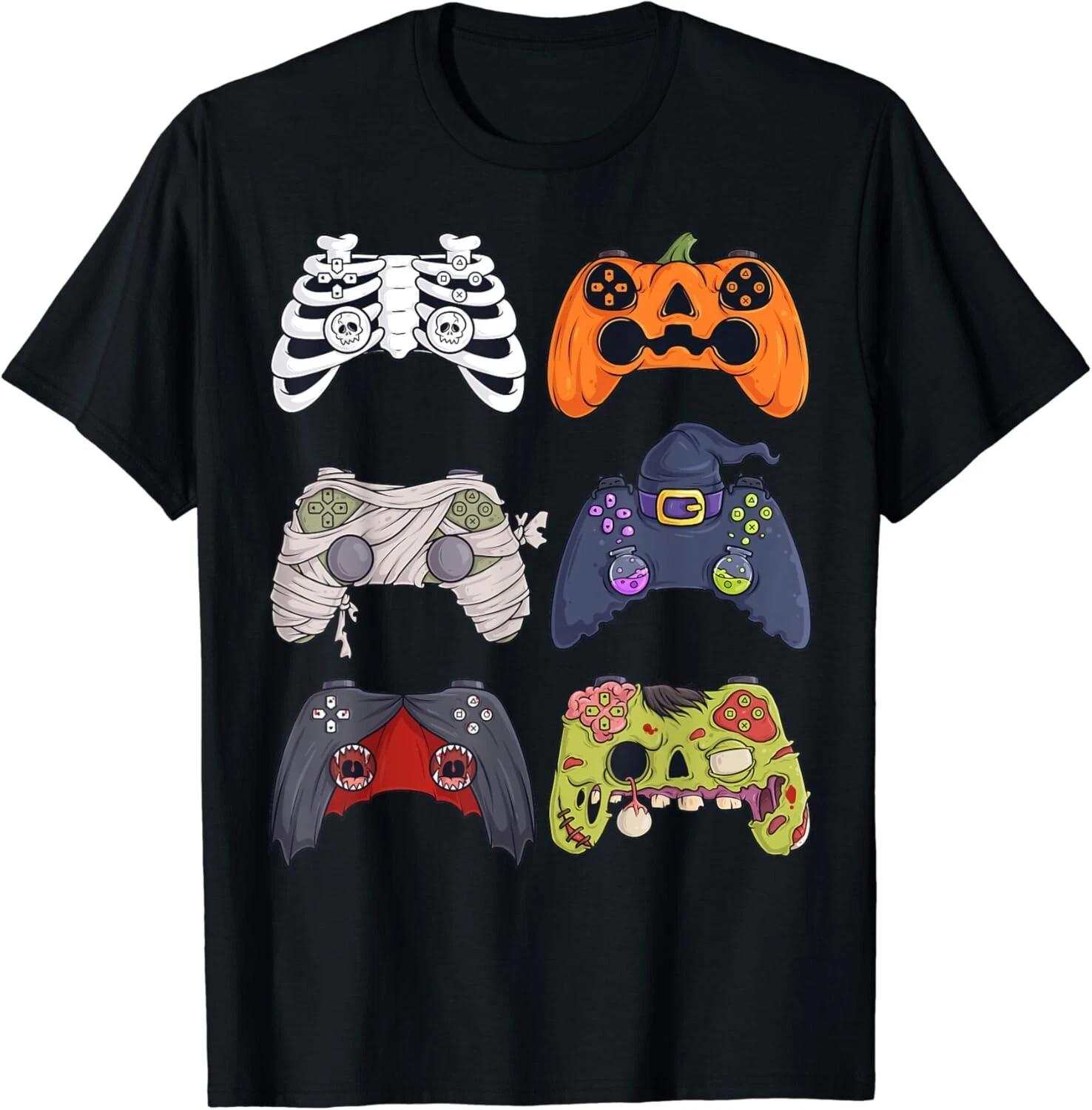 

Halloween Skeleton Zombie Gaming Controllers Mummy Boys Gift Unisex T-Shirt 3XL