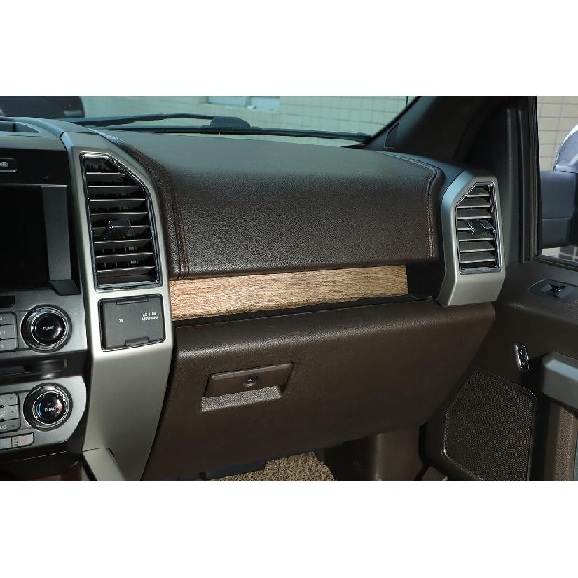 Wood Grain Central Control Decor Strips Trim For Ford F150 2015- Low Version