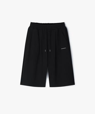 Peopeupeopeudebteu 3Pleats Bermuda Wide Sweat Shorts Black