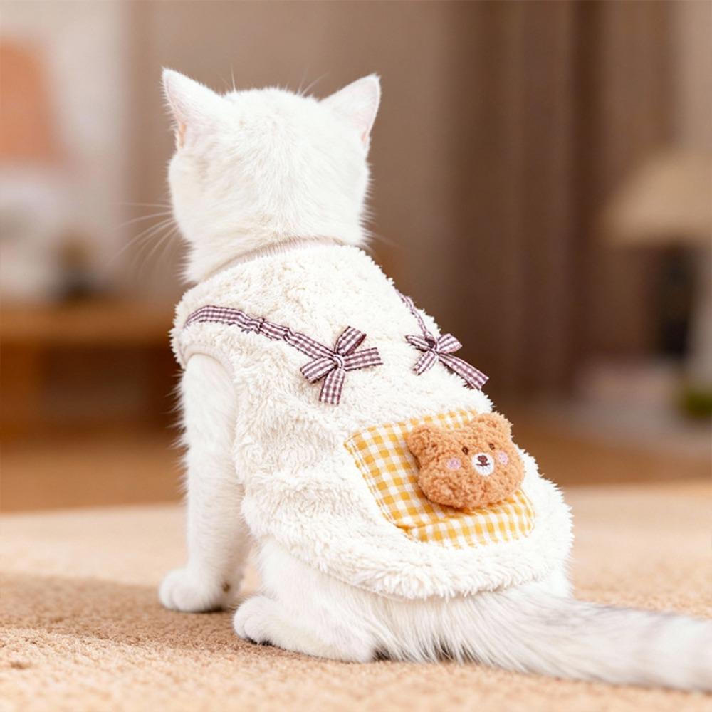 S-2XL Cat Vest Thick Warm Pet Jacket Cute Winter Puppy Clothes  for Small Medium Pet