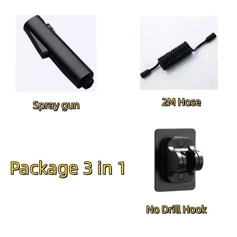 Ruční bidetový rozprašovač Vodní tryska Vysokotlaký bidetový rozprašovač na WC Hygienické čištění pro čištění koupelen Vodní tlakové WC