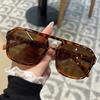 New Square Double Beam Pilot Sunglasses Personalized and Trendy Multi-color Driving Cycling Tourism Street Photography Glasses