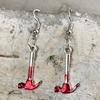 Halloween Horror Bloodstain Scissors Axe Dagger Lady Earrings Dramatic Statement Earrings Party Accessories