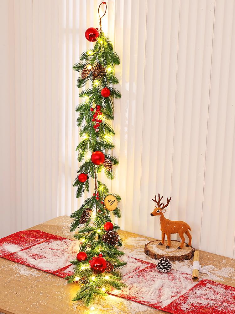 Enchanted Snowy Christmas Rattan Wreath for Window and Mall Displays