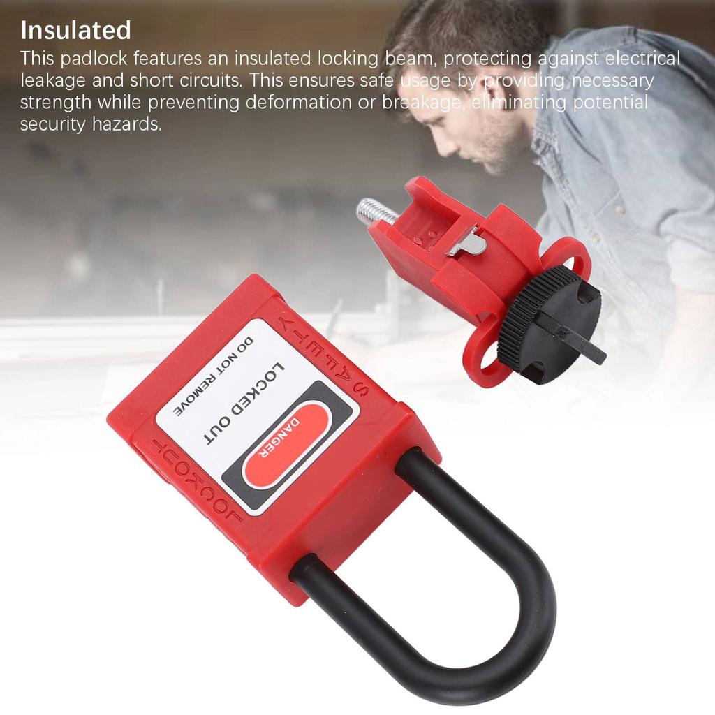 Lockout Tag Out Padlock Set Insulated Anti Loss Safety Padlock with Circuit Breaker Lockout Device 2 Keys for Valve