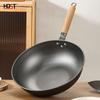 HDST Traditional Flat-Bottom Refined Iron Wok