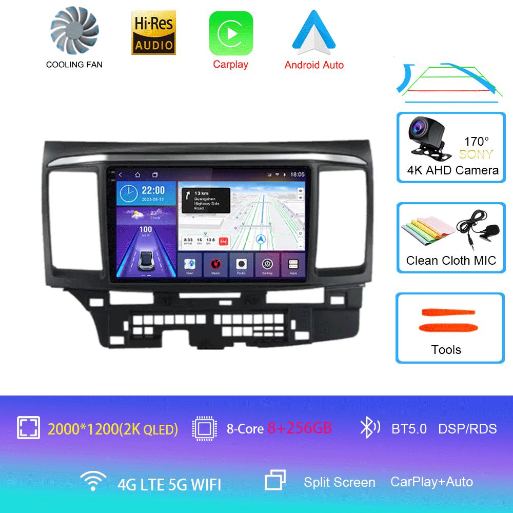 Android 14 Car Radio For MITSUBISHI LANCER 9 10 X 2008 2009 2010 2011 - 2016 9Inch Stereo Audio GPS Player Carplay Auto Screen