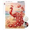 Frameless DIY Pearl Bead Painting Kit Elegant Peacock Pattern Creative Relaxing Craft Canvas Home Decor Gift for Adults