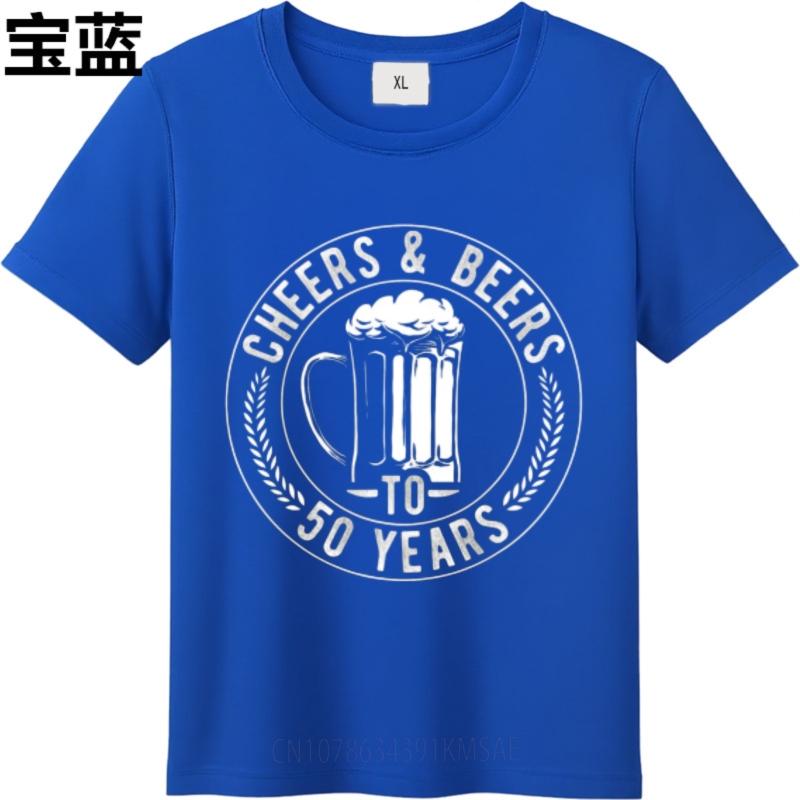 Soft Cotton Tee Printed Unisex O Neck Tshirt Fashion Cheers And Beers To 50 Years Retro For Unisex Teeshirt Comfort Tshirt