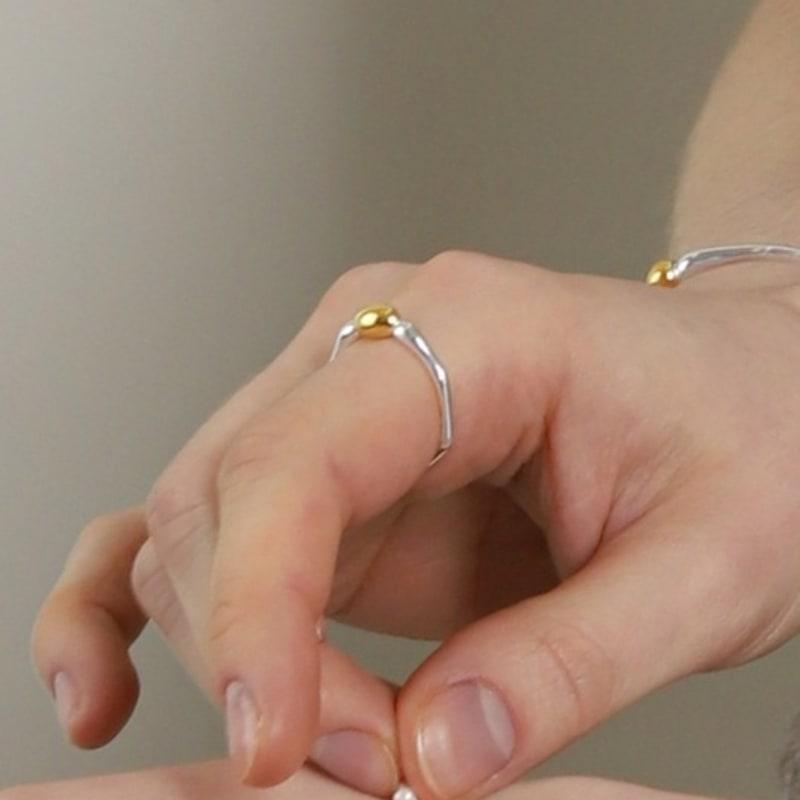 ozel Silver925 Smooth Combi Open Ring PS167R