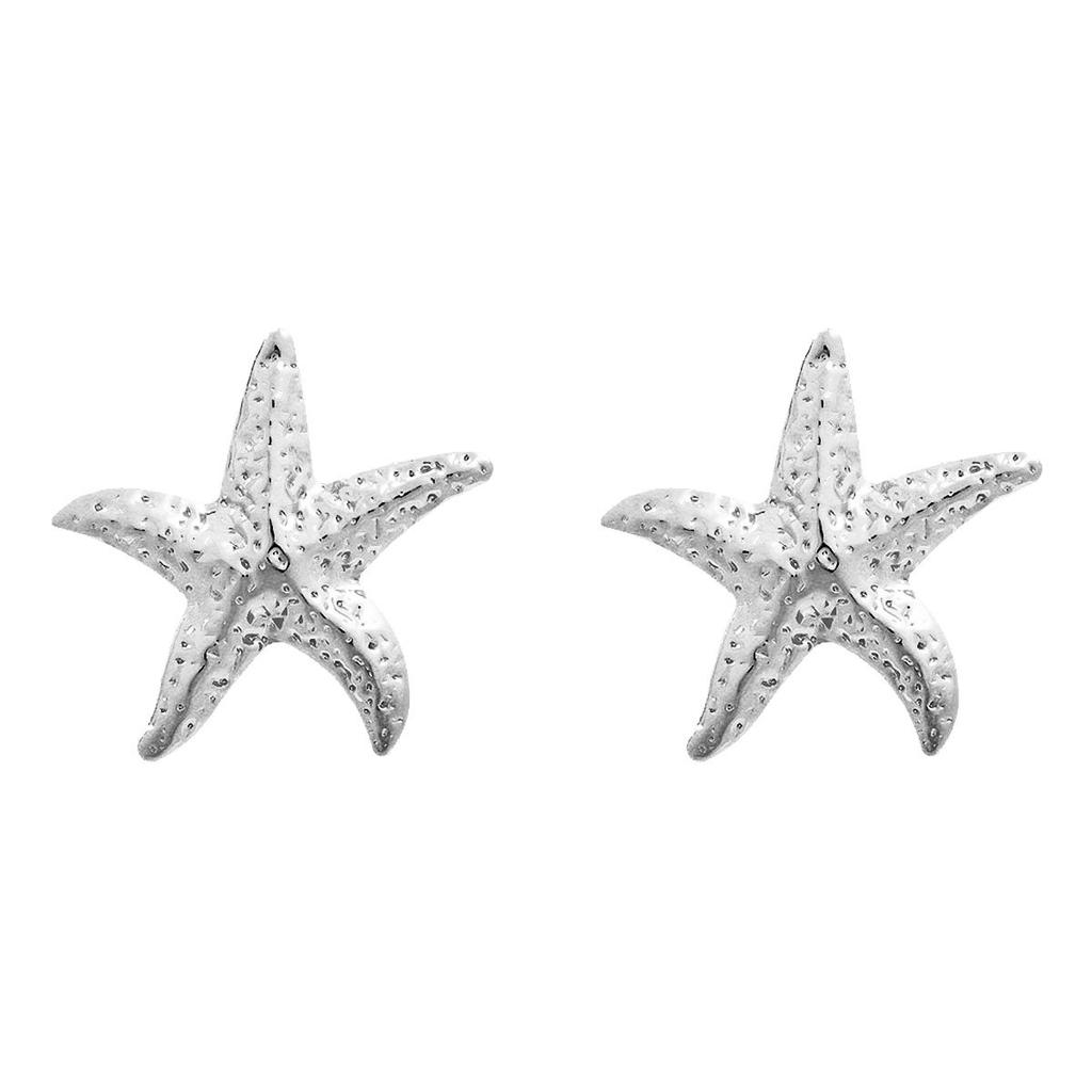 New Summer Collection Starfish Stud Earrings Gold Color Jewelry for Women Hoop Earrings with Hypoallergenic & Boho Style Gift