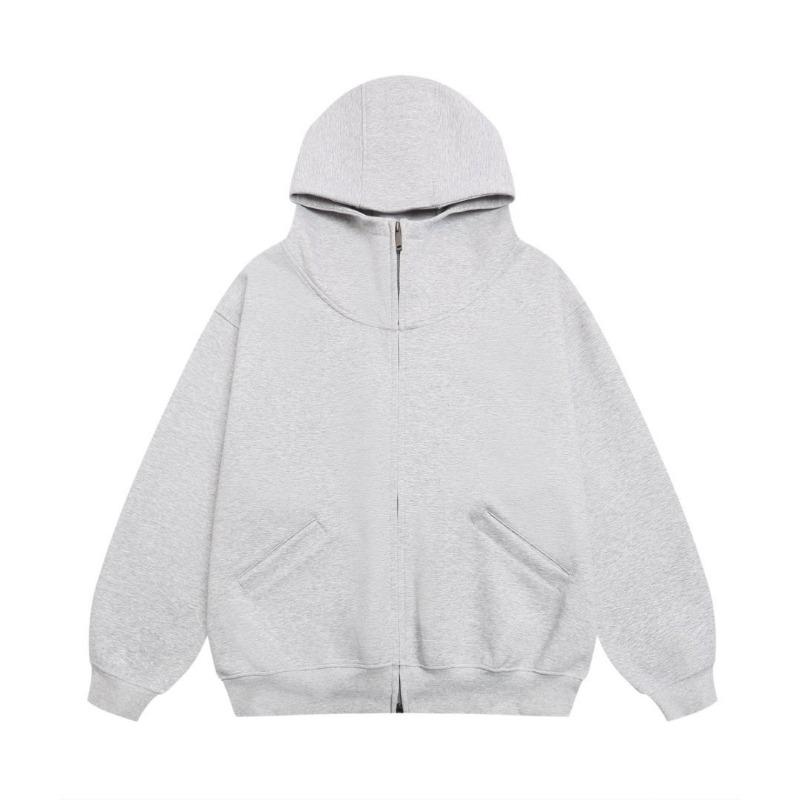 Autumn and Winter New 0 Mamba Cotton Double-ended Zipper Semi-turtleneck Cardigan Jacket Solid Color Loose Casual Hoodie