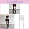 Ice Silk Pleated Mini Skirt With Ruffle Splice And High Waist For Office Chic