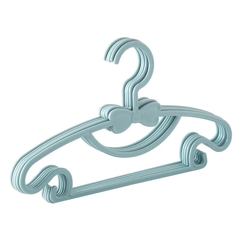 New 5 PCS Portable Clothes Hanger Kids Toddler Baby Coat Storage Plastic Hangers Hook Household Clothing Organizer Home Supplies