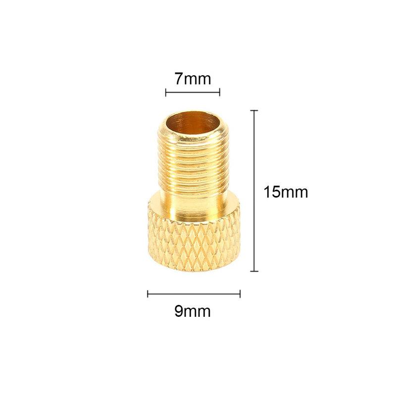 2x Bicycle Presta To American Adapter Bike Tire Valve Adapter Copper Bicycle Pump Tire Valve Connector F/V To A/V Converter