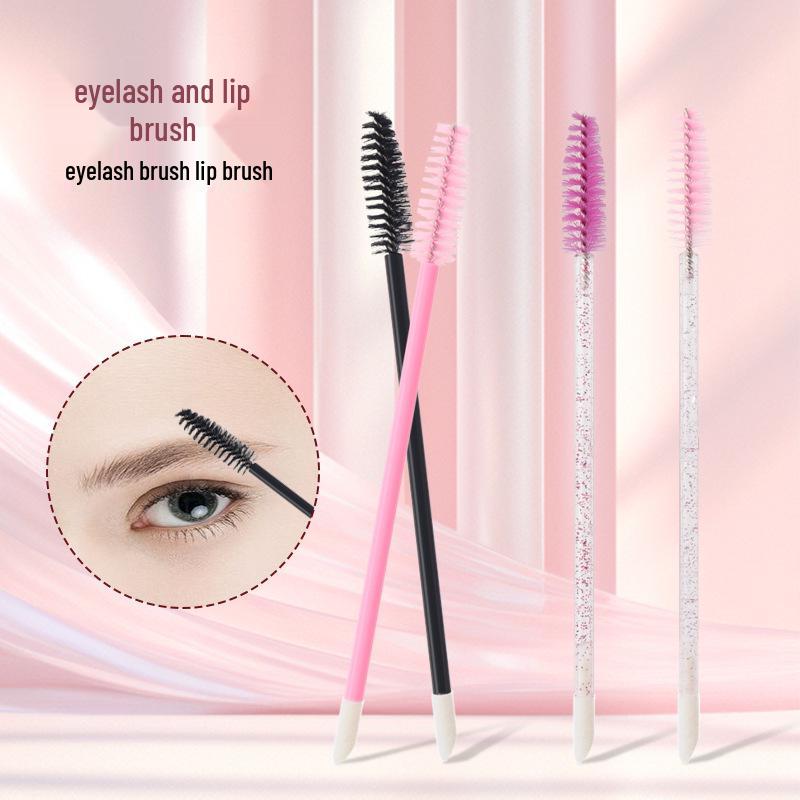 Dual-Use Eyelash & Lip Brush - 50-Pack Double-Ended Makeup Brushes