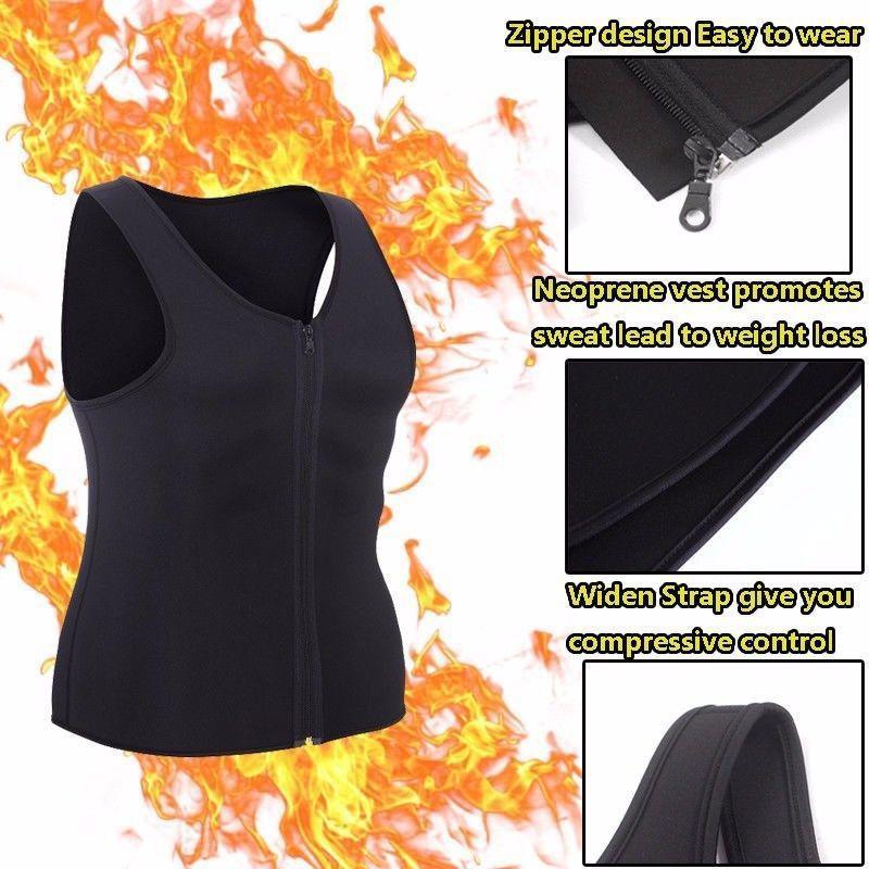 Versatile And Durable Men's Neoprene Body Shaper Sweat Sauna Vest For Weight Loss