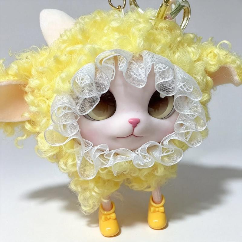 Cute Fluffy Lamb Plush Keychain Vinyl Doll Sheep Stuffed Backpack Pendant For Girls And Collectors Birthday Gifts