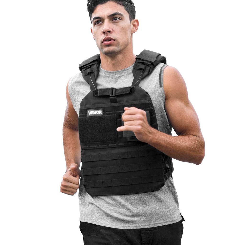 VEVOR Weighted Vest, Body Weight Vest with Shoulder Pad, and Reflective Stripe, Exercise Set for Men Women, Workout Equipment for Strength Training