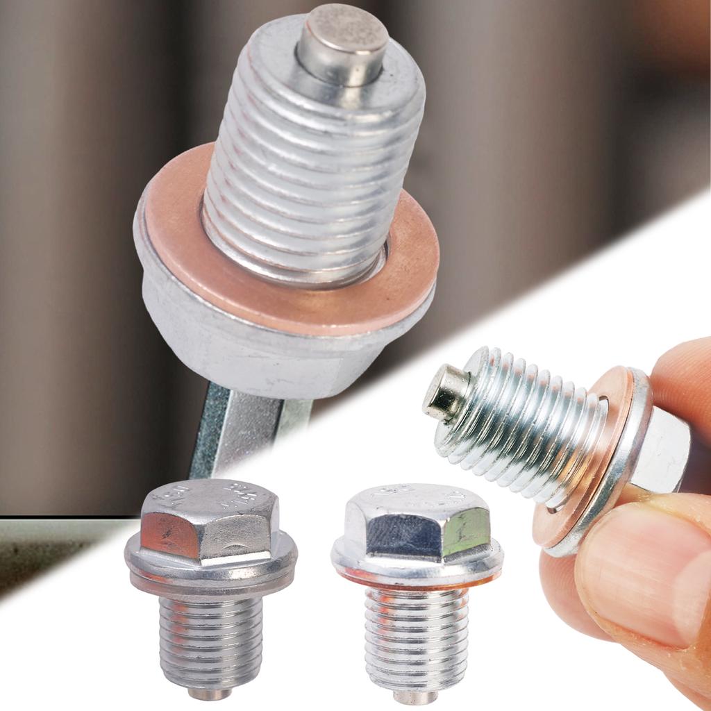 M14*1.5 Car Engine Oil Pan Oil Drain Plug Magnetic Extended Oil Drain Screw Gasket Auto Replacement Parts For Honda Volkswagen