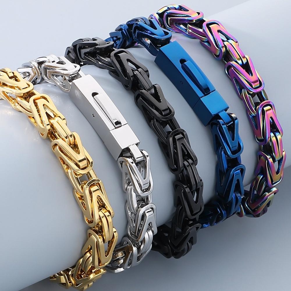 Colier Choker cu Lanț de 50-65CM 6MM pentru Bărbați, Culoare Aurie de Lux, Oțel Inoxidabil, Coliere pentru Bărbați, Cel Mai Bun Prieten, Cadouri Bijuterii pentru Ziua de Naștere a Băieților