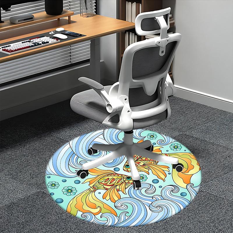 

Goldfish in Waves Office Carpet Chair Mats, Home Decor, Office Carpet, Gift for Any Room 1118163a 80cm by 80cm