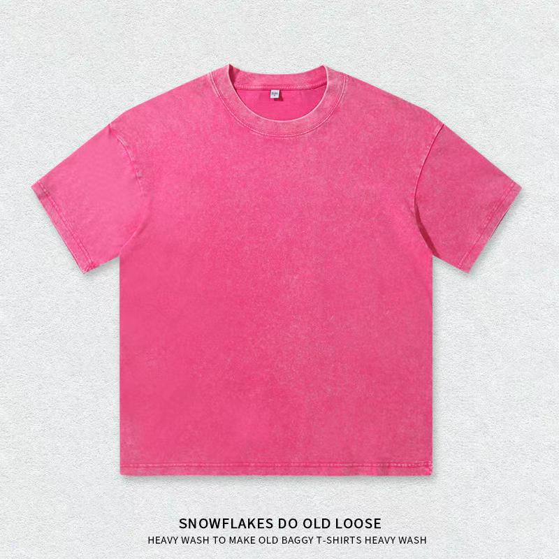 Retro Distressed 300g Unisex Loose Fit Drop Shoulder Tee