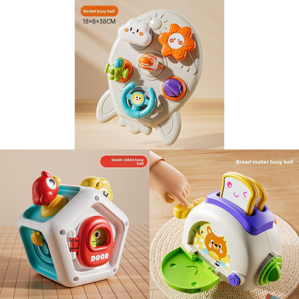 Baby Multifunction Seven Sided Busy Ball Sensory Toy For Early Education And Development