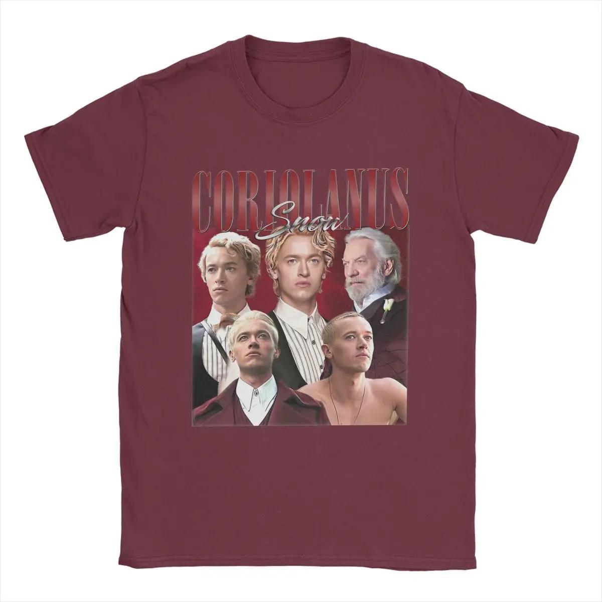 

Мужская футболка Coriolanus Snow, одежда из чистого хлопка Tom Blyth, модная футболка с коротким рукавом и круглым вырезом, новое поступление футболок XXXXXL бордовый