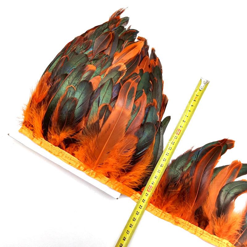 5-10Meter Natural Chicken Rooster Tail Feathers Trims Fringe Plumas Wedding Party Dress Decoration Needlework Accessories13-18cm