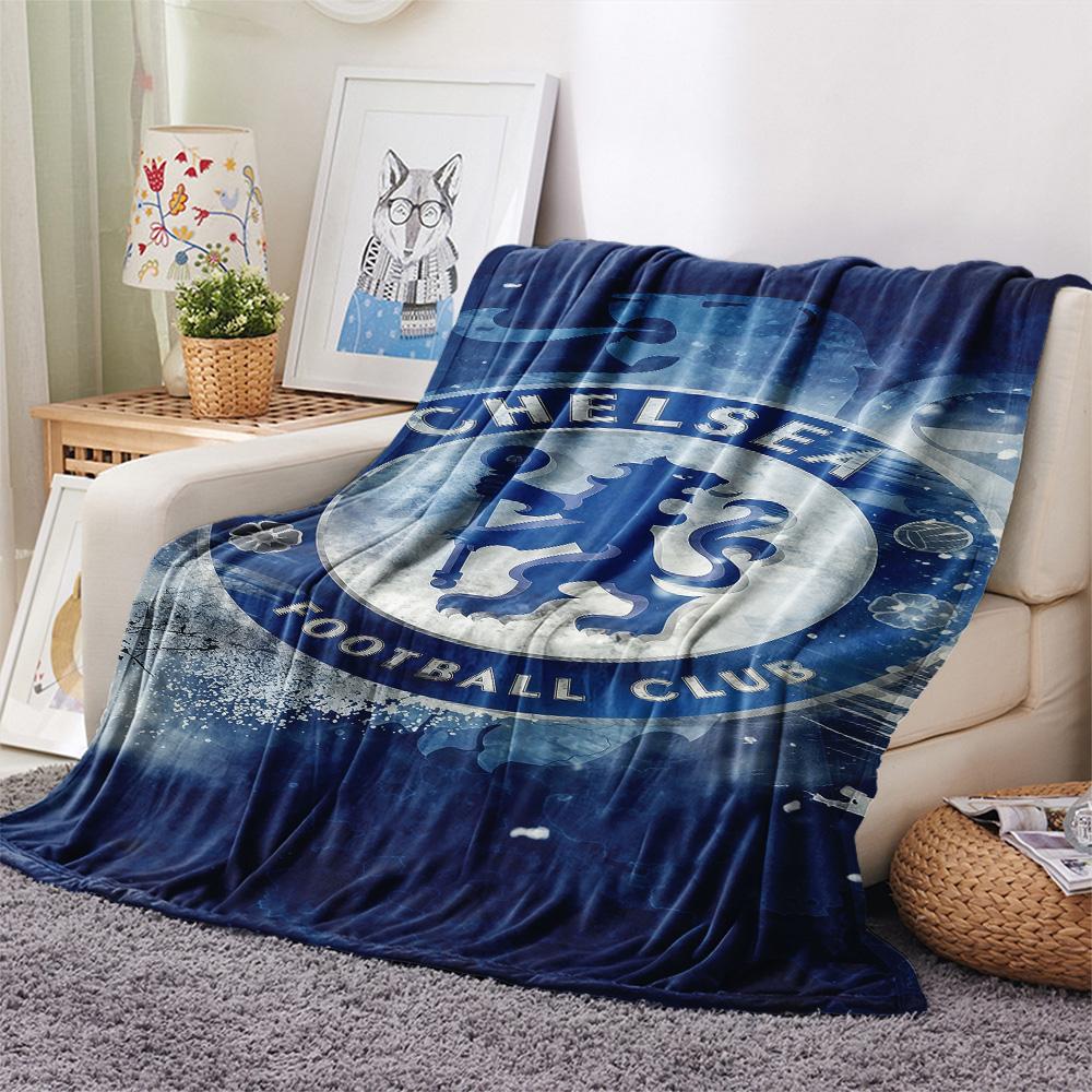 The Blues Logo Print FlAannel Blanket, High Quality Comfortable for All Seasons, Home Decor, Warmth and Comfort