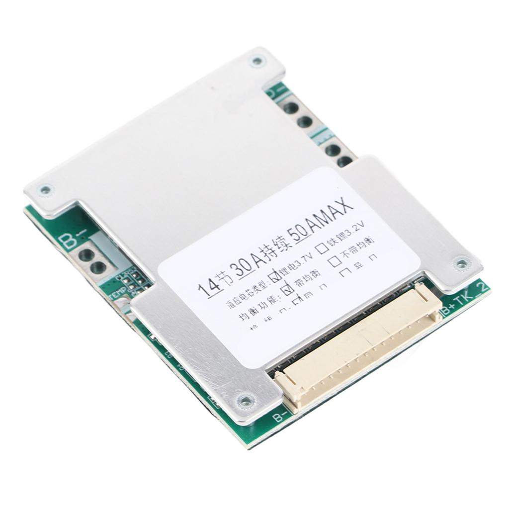 14S 50V 30A Lithium Battery Protection Board BMS PCB Board with Balance Charging